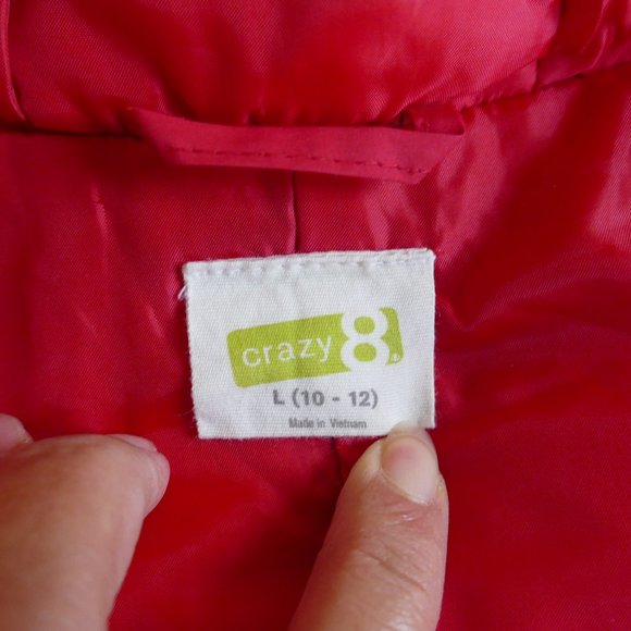 Crazy 8 Girls Red Winter Coat- Size 10/12 - Picture 6 of 10